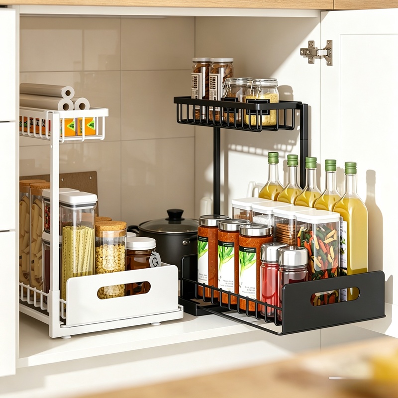 Home Depot Bathroom Sink - Pull‑out 2‑Tier Under‑Sink Cabinet Storage Organizer