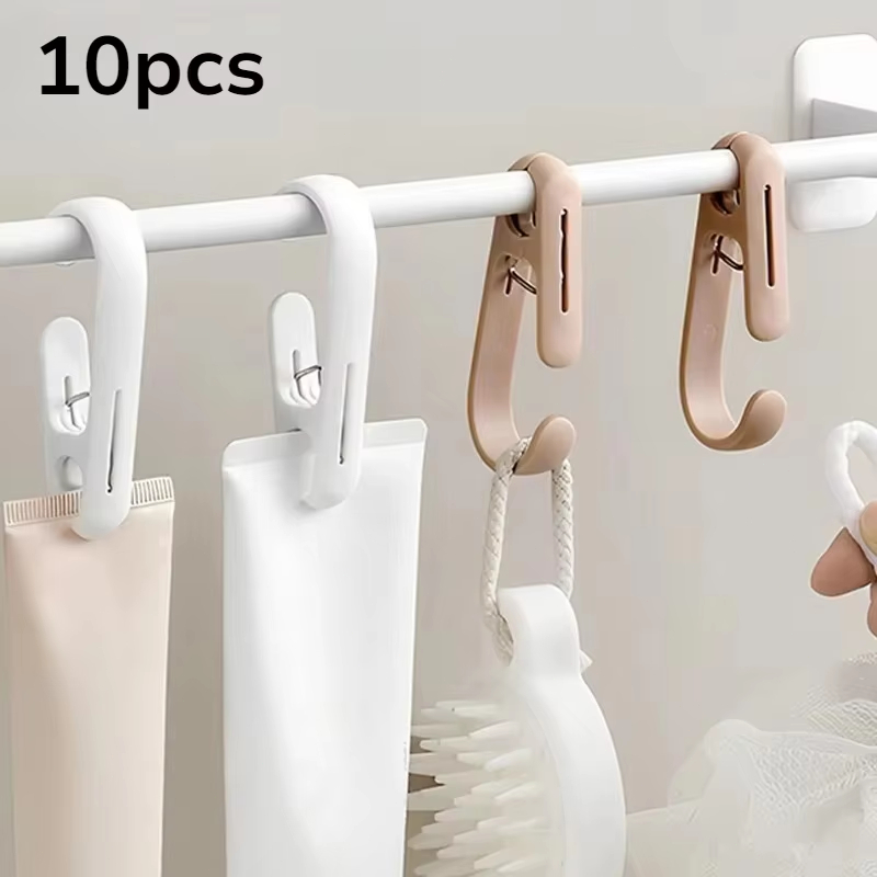 Home Bathroom Towels - 10Pcs Multi-Purpose Hanging Clips Hooks Portable