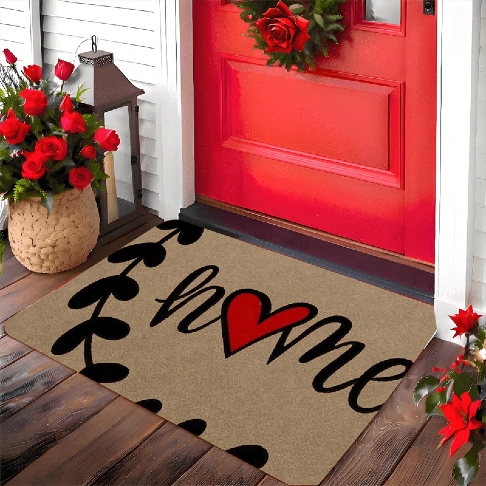 Home Decor Bathroom Ideas - 1pc Valentine's Day Heart Home Doormat,