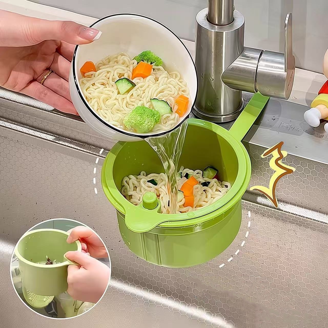 Home Depot Bathroom Sink - 1PC Press-Type Drain Basket: Food Strainer