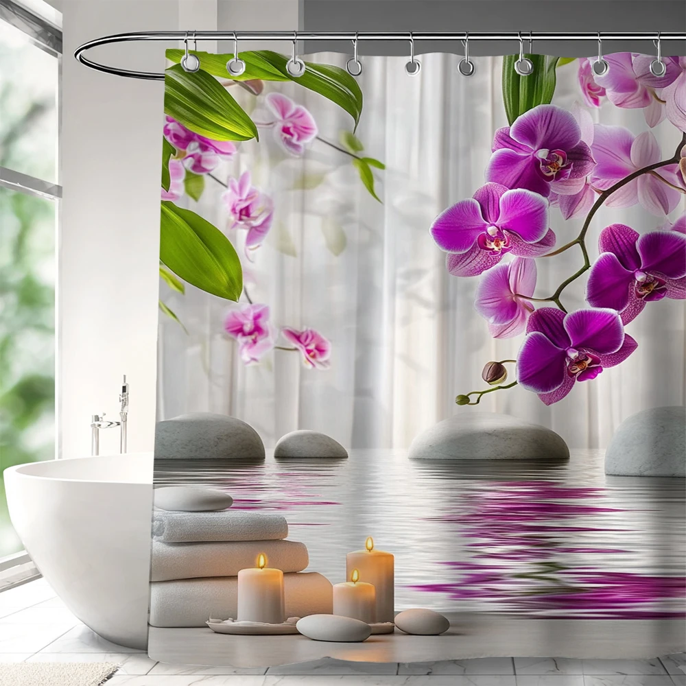 Home Bathroom Spa - Zen Stone and Flowers, Spa style