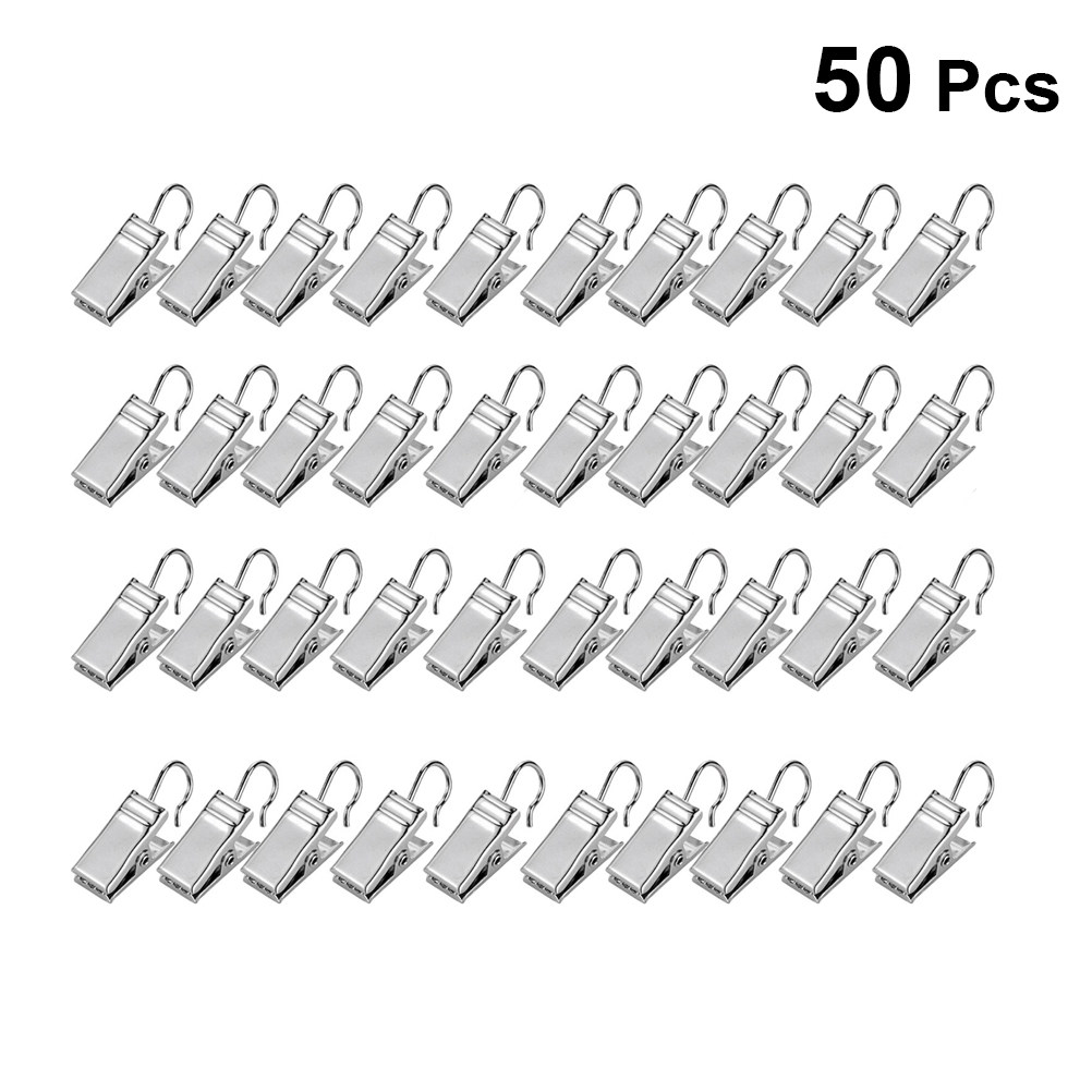 Home Bathroom Towels - 50Pcs Metal Curtain Hooks Iron Strong