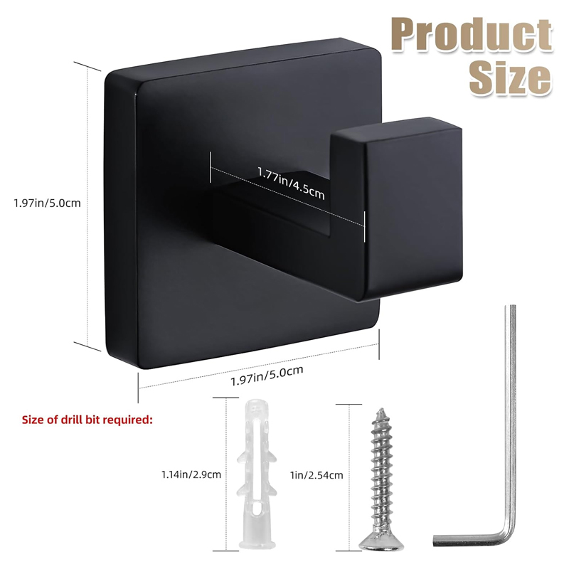 Matte Black Towel Hook Stainle - Home Bathroom Towels ulasan dan harga