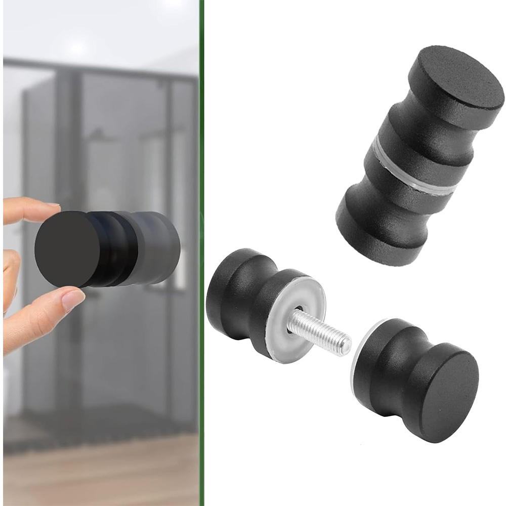 Aluminum Glass Door Knob Black - Home Bathroom Hardware ulasan dan harga