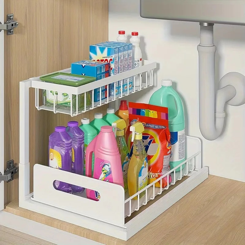 Pull-Out 2-Tier Under Sink Org - Home Depot Bathroom Sink ulasan dan harga