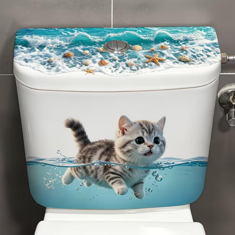 (Ce14)Cute Swimming Cat Toilet - Jet Home Bathroom ulasan dan harga