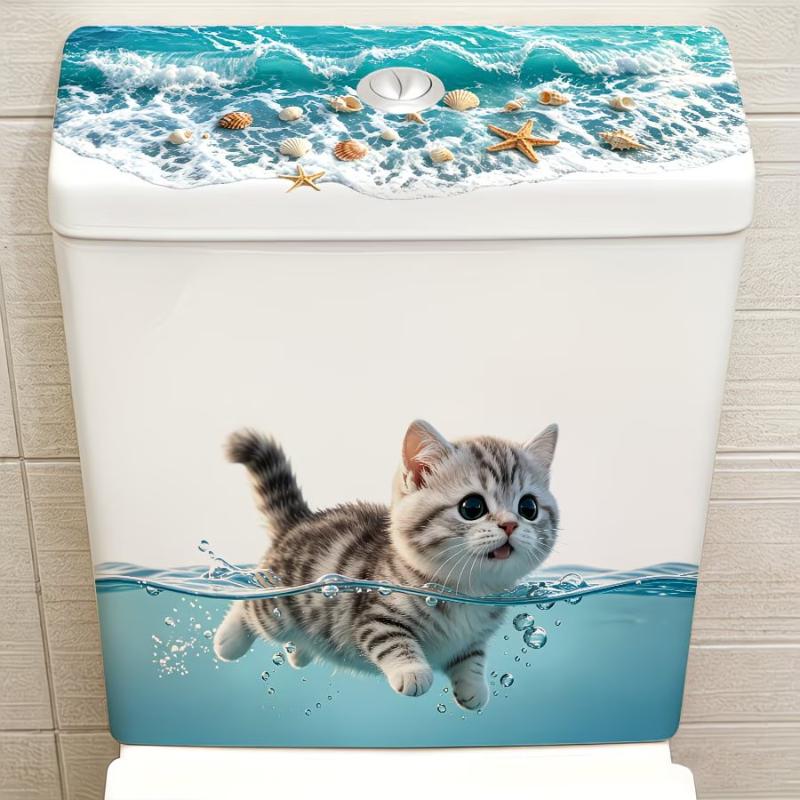 (Ce14)Cute Swimming Cat Toilet - Jet Home Bathroom ulasan dan harga