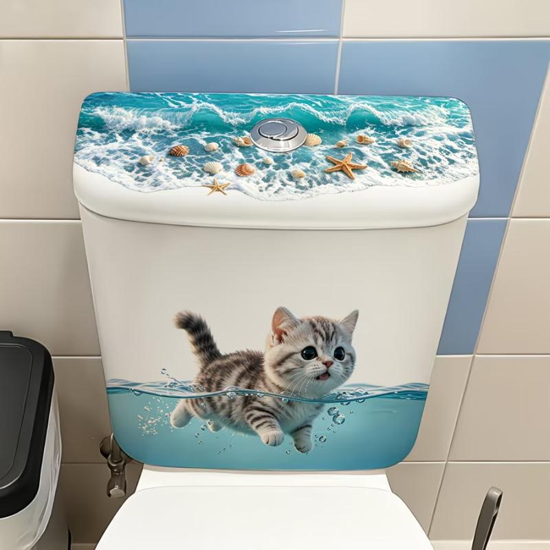 (Ce14)Cute Swimming Cat Toilet - Jet Home Bathroom ulasan dan harga