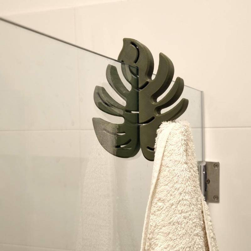 Green Monstera Leaf Over Showe - Jet Home Bathroom ulasan dan harga