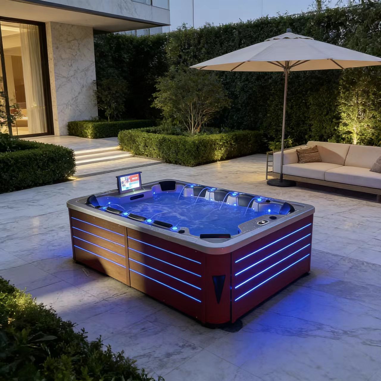 Hot Tub,5‑10 Persons Whirlpool - Home Bathroom Jacuzzi ulasan dan harga