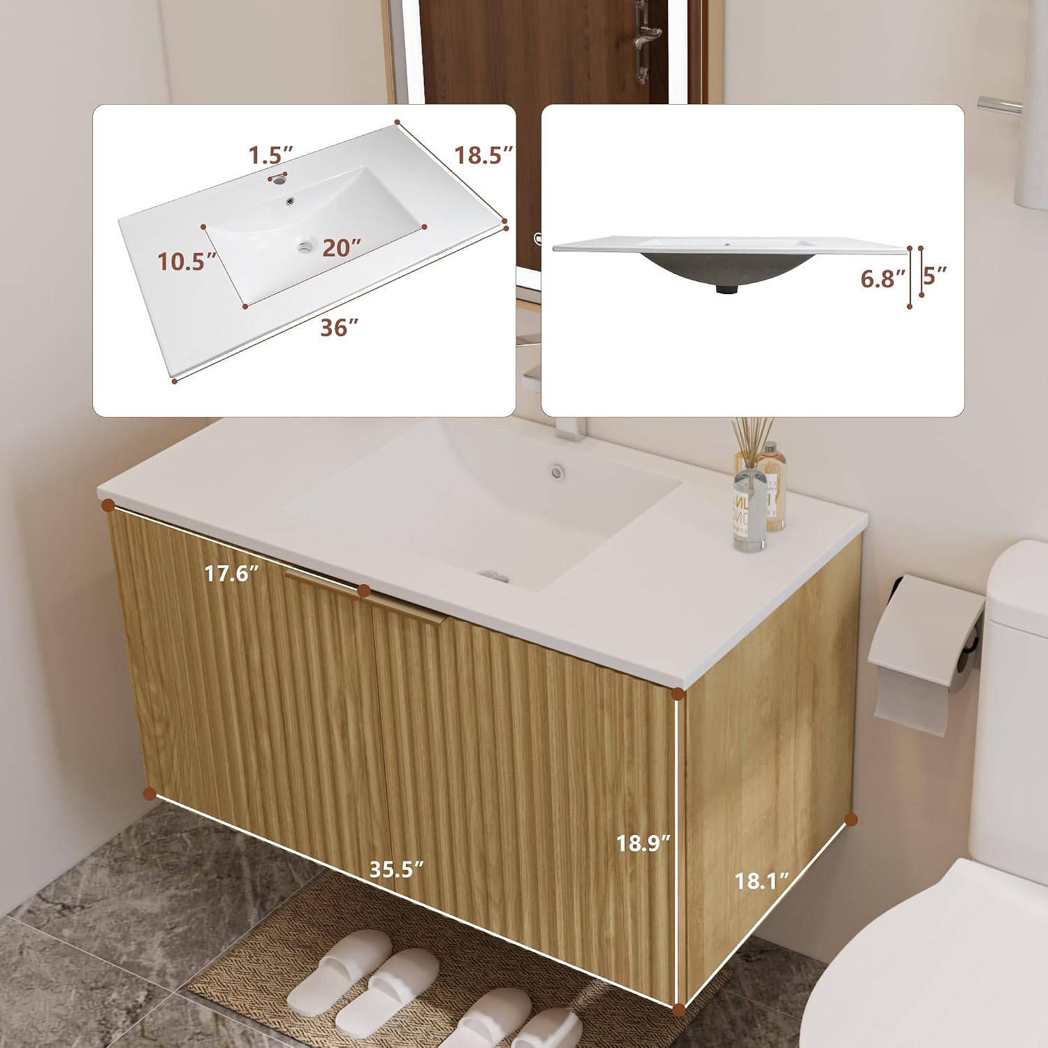 Modern Floating Bathroom Vanit - Home For Bathroom ulasan dan harga