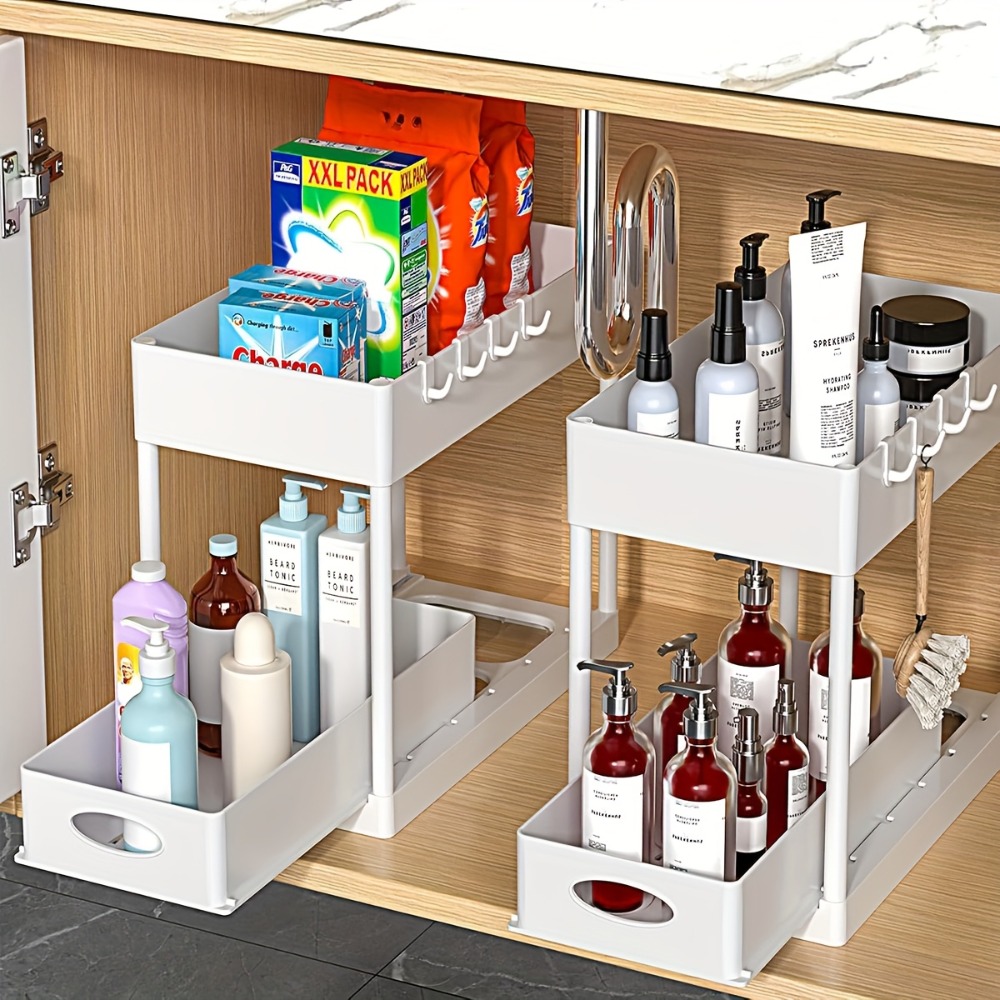 2-Tier Sliding Under Sink Orga - Home Depot Bathroom Sink ulasan dan harga