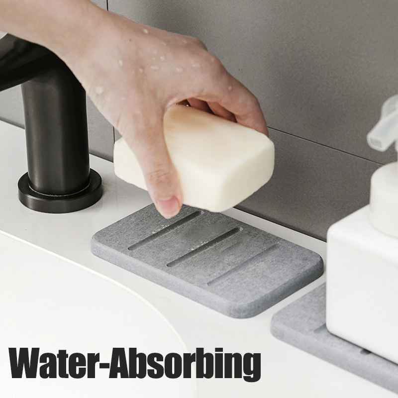 Diatom Mud Soap Dish Quick-Dry - Home Bathroom Mats ulasan dan harga