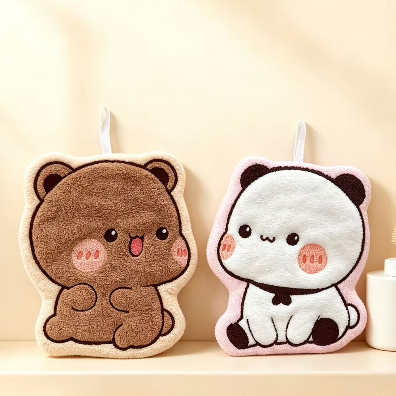 Cartoon Bear Panda Hanging Han - Home Bathroom Towels ulasan dan harga