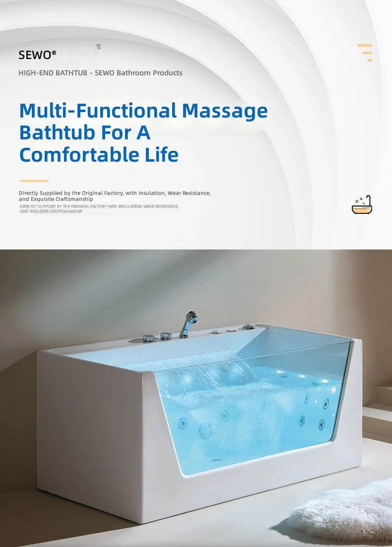 #Acrylic Massage Bathtub, Smar - Home Bathroom Jacuzzi ulasan dan harga