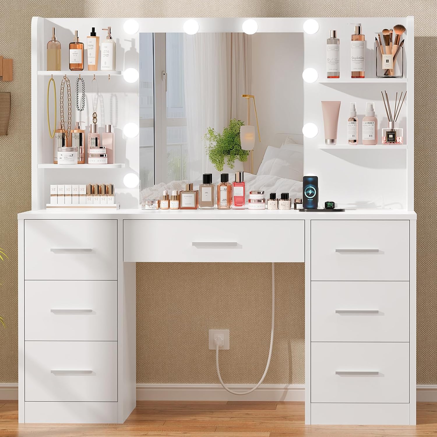 Large Vanity Desk LED Lighted  - Home Outlet Bathroom Mirrors ulasan dan harga