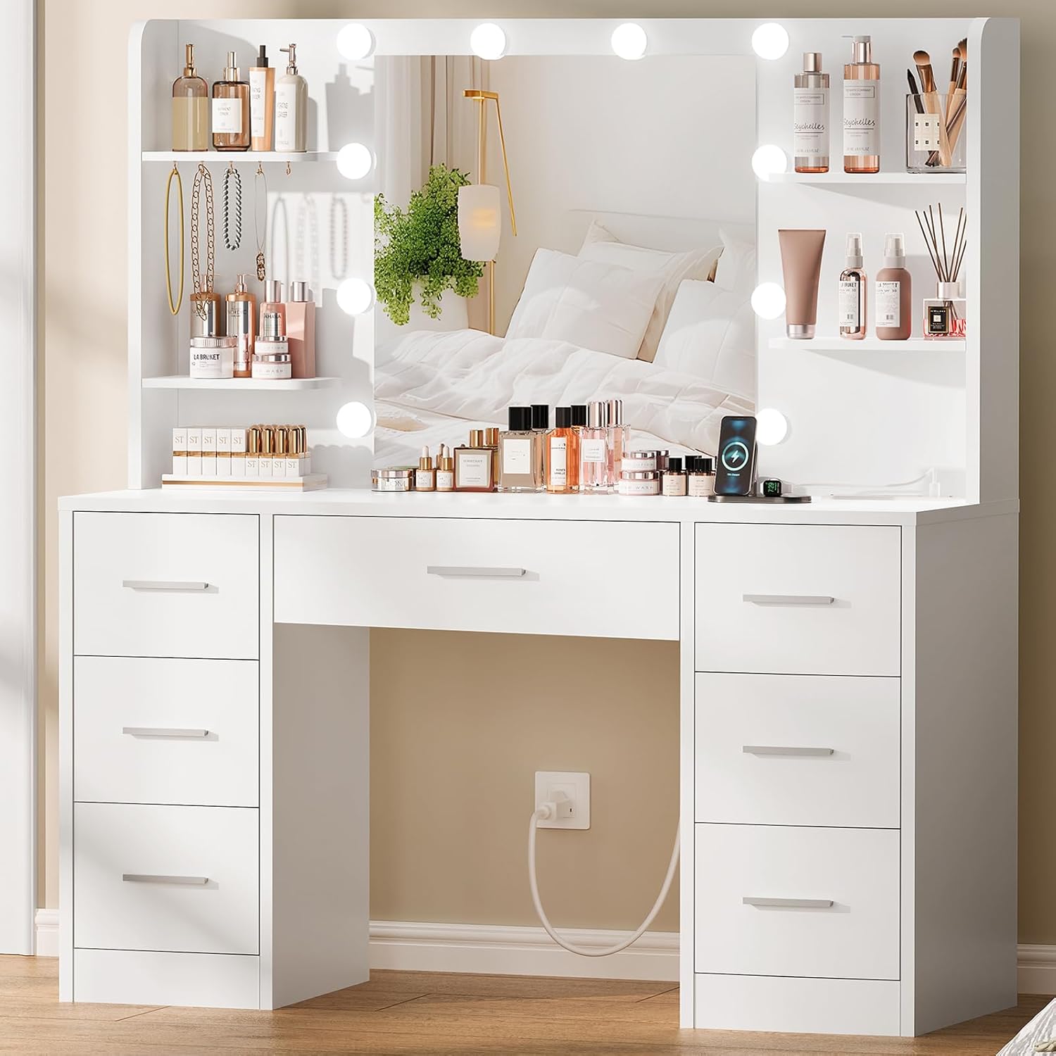 Large Vanity Desk LED Lighted  - Home Outlet Bathroom Mirrors ulasan dan harga