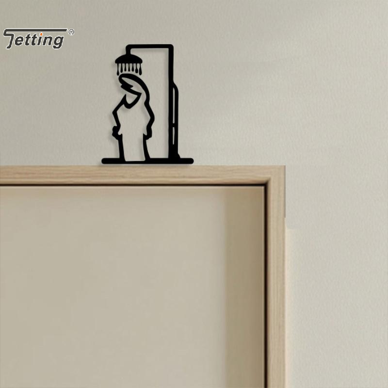 Black Shower Figure Wall Decor - Jet Home Bathroom ulasan dan harga