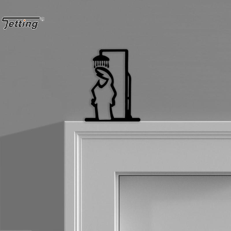 Black Shower Figure Wall Decor - Jet Home Bathroom ulasan dan harga