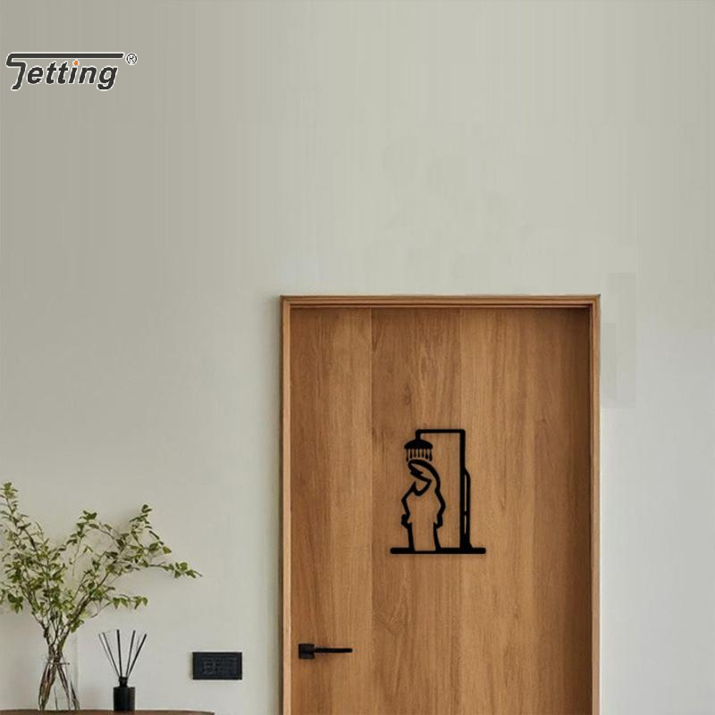Black Shower Figure Wall Decor - Jet Home Bathroom ulasan dan harga