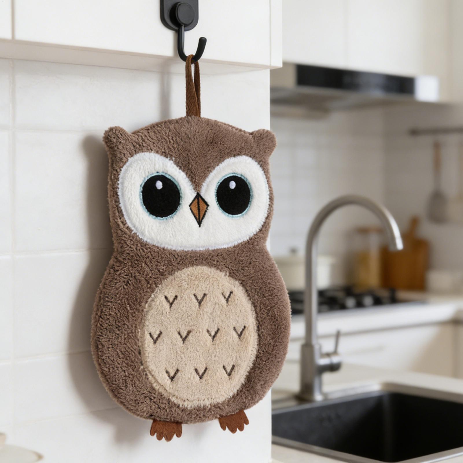 Hand Towel Owl Shape Hangable  - Home Bathroom Towels ulasan dan harga