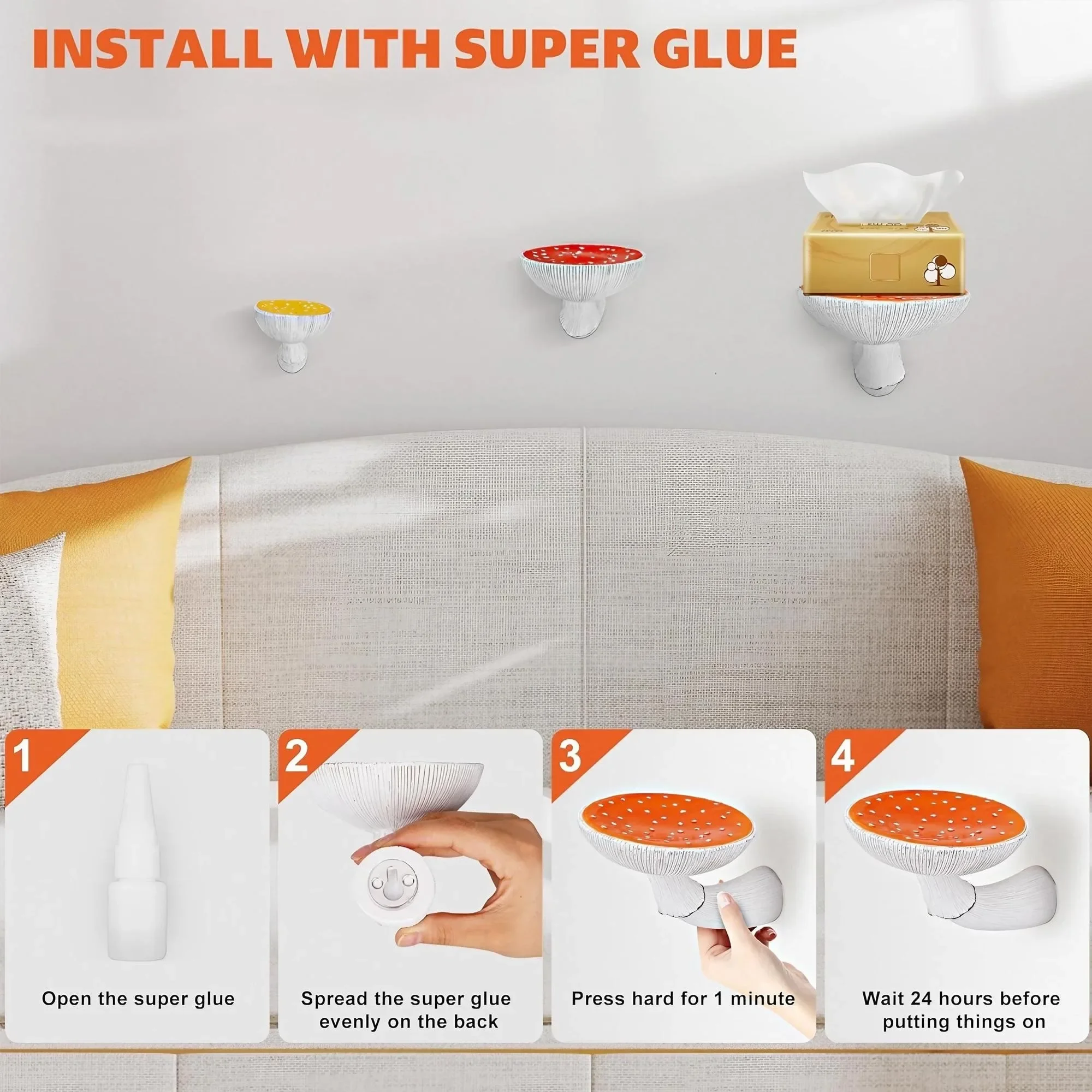 Floating Wall Shelf Mushroom S - Home Bathroom Hardware ulasan dan harga
