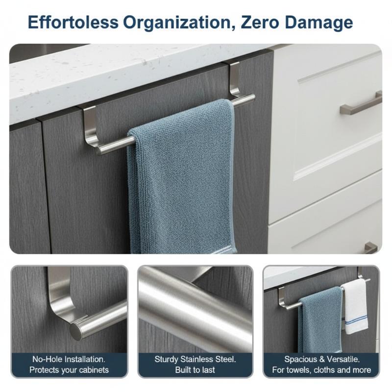 Towel Robe Rack Stainless Stee - Jet Home Bathroom ulasan dan harga