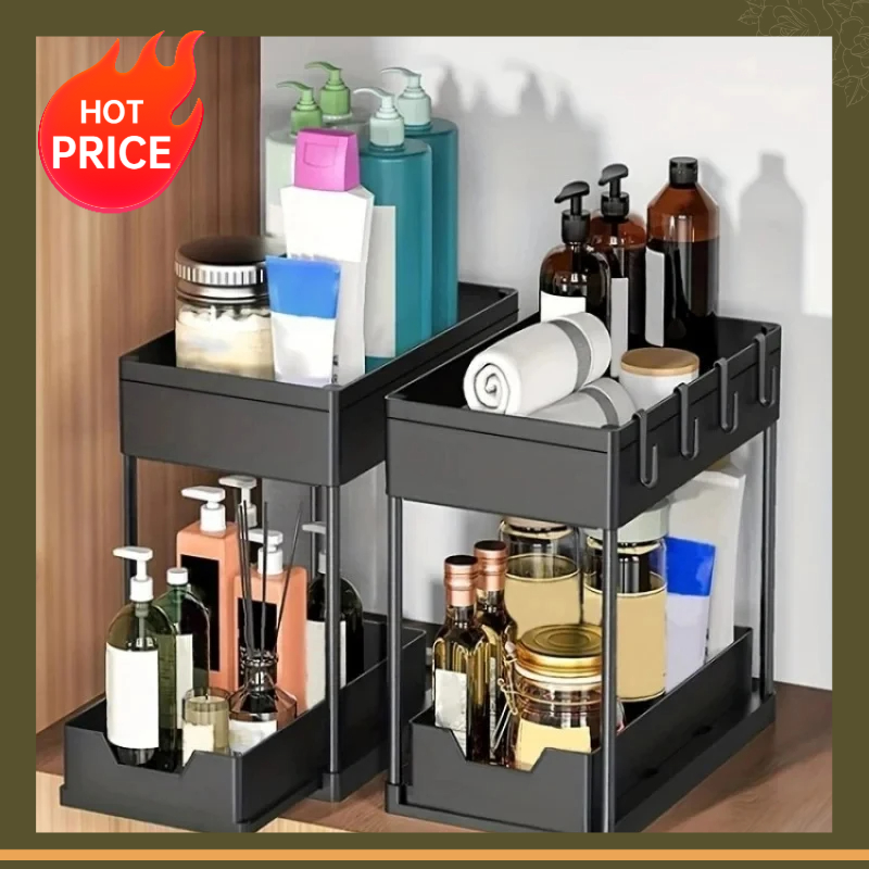 2 Tier Under Sink Organizer Sl - Home Depot Bathroom Sink ulasan dan harga