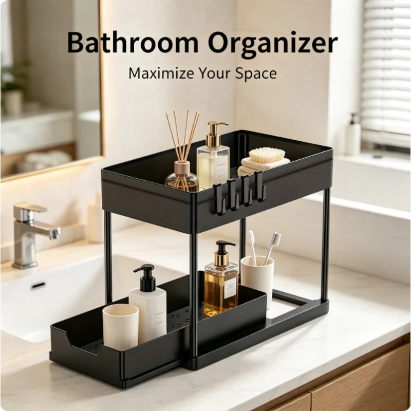 2 Tier Under Sink Organizer Sl - Home Depot Bathroom Sink ulasan dan harga