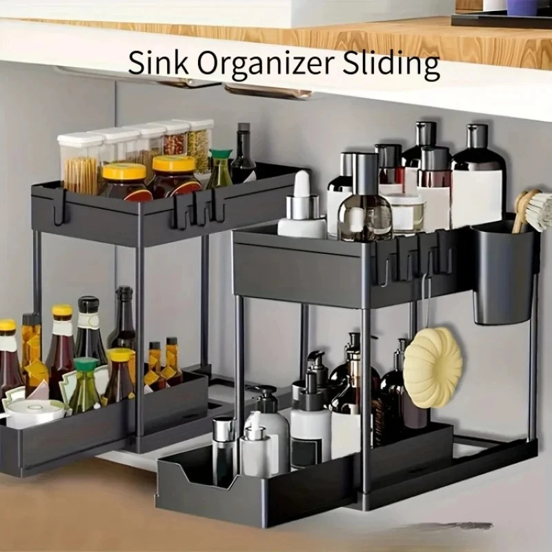 2 Tier Under Sink Organizer Sl - Home Depot Bathroom Sink ulasan dan harga
