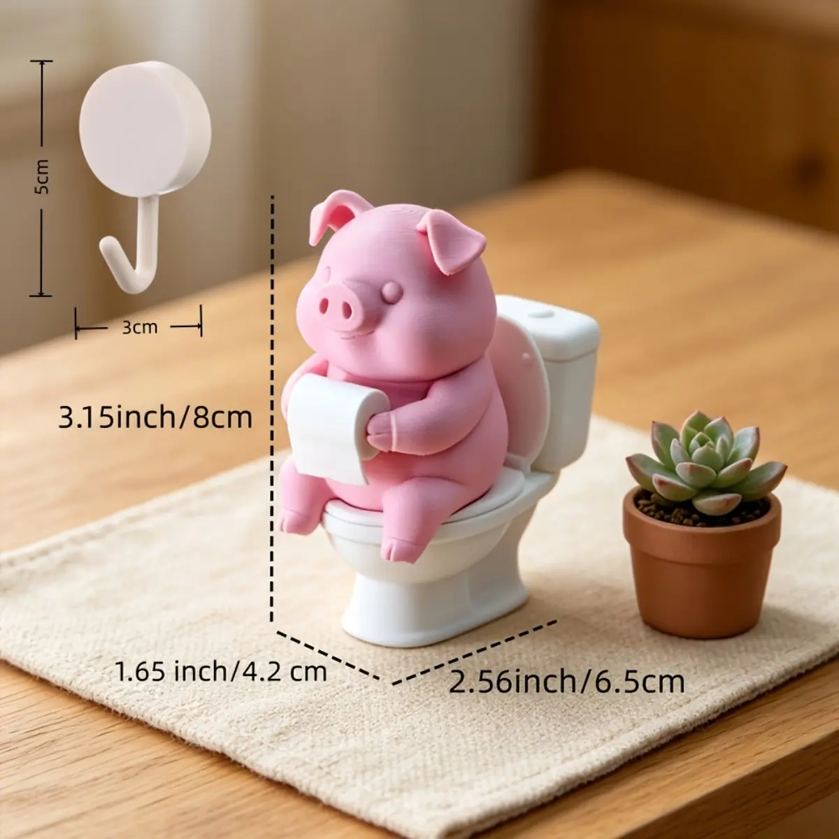 2 Pack Pink Pig Sitting on Toi - Home Goods Bathroom Vanity ulasan dan harga
