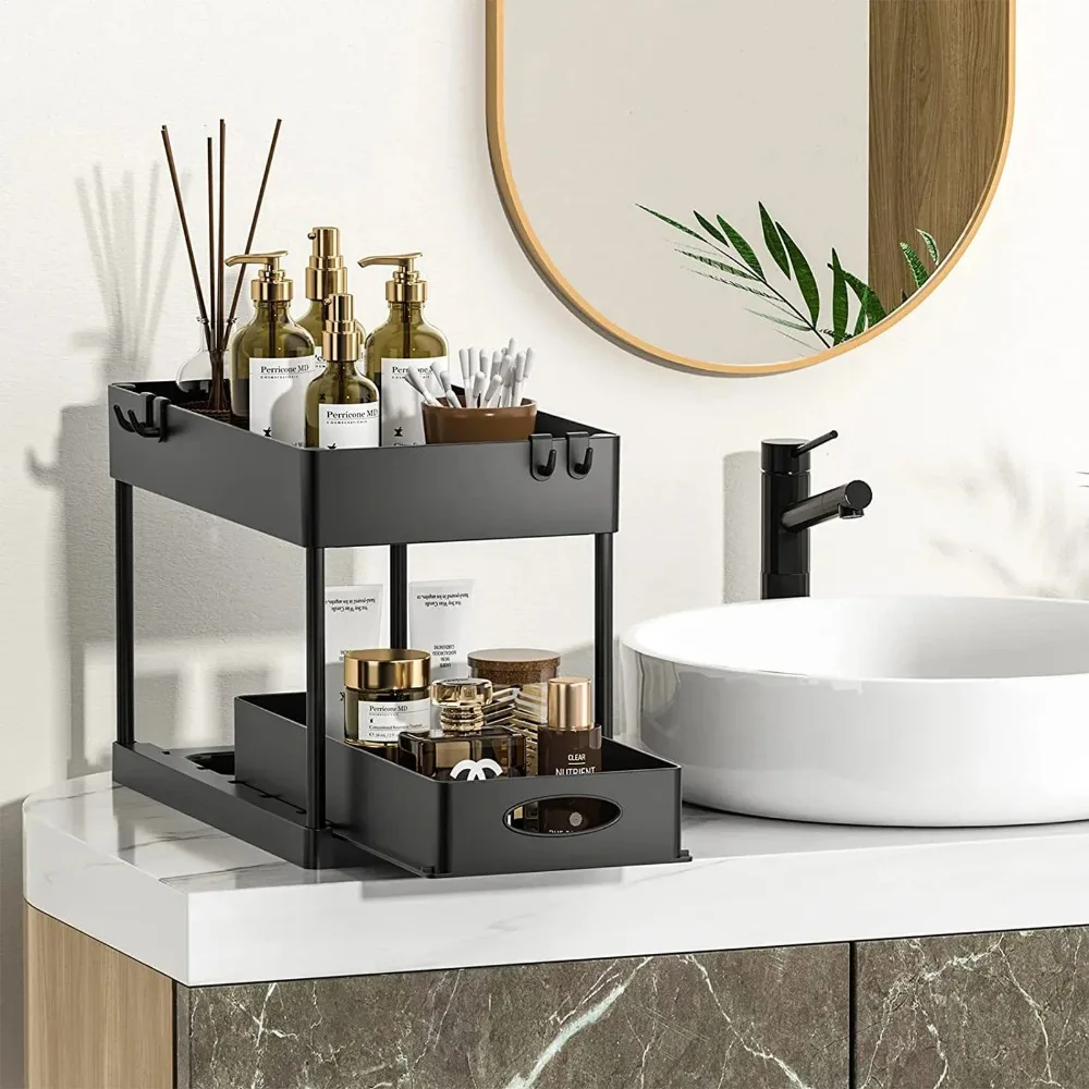 2 Tier Under Sink Sliding Stor - Home Depot Bathroom Sink ulasan dan harga
