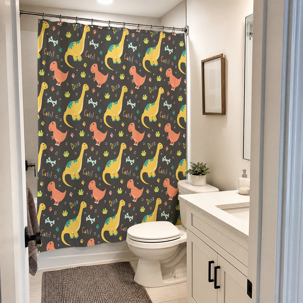 Waterproof Cute Dinosaur Showe - Home Decor Bathroom Ideas ulasan dan harga