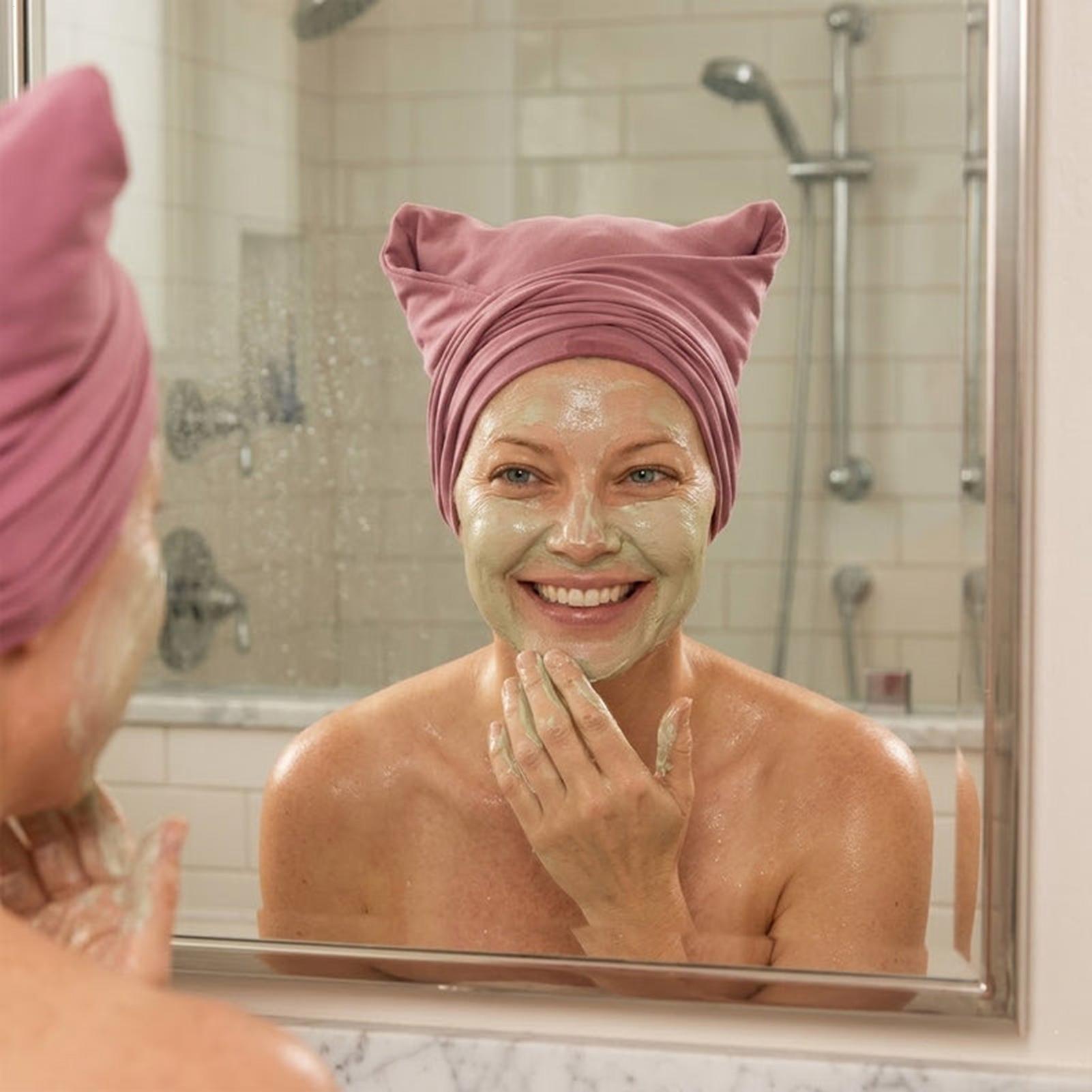 Soft Absorbent Hair Turban Tow - Home Bathroom Towels ulasan dan harga