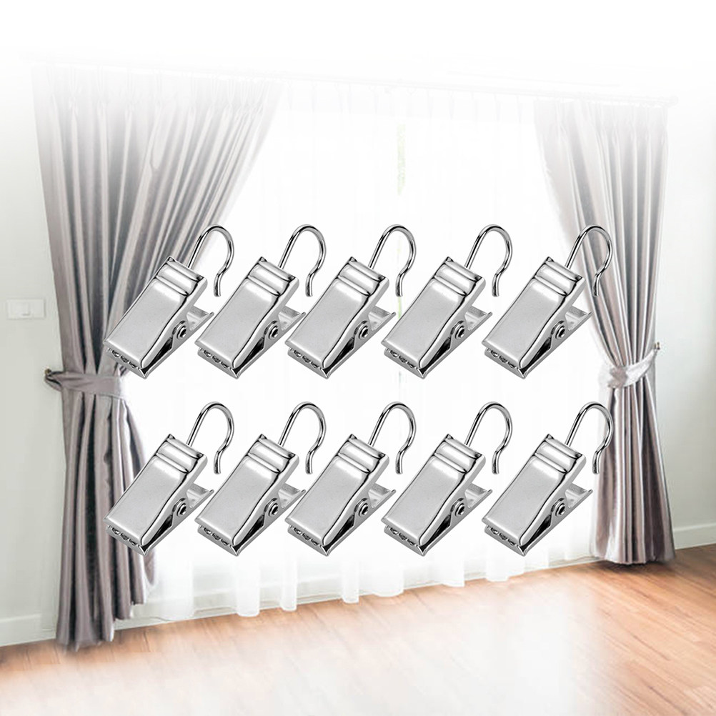 50Pcs Metal Curtain Hooks Iron - Home Bathroom Towels ulasan dan harga