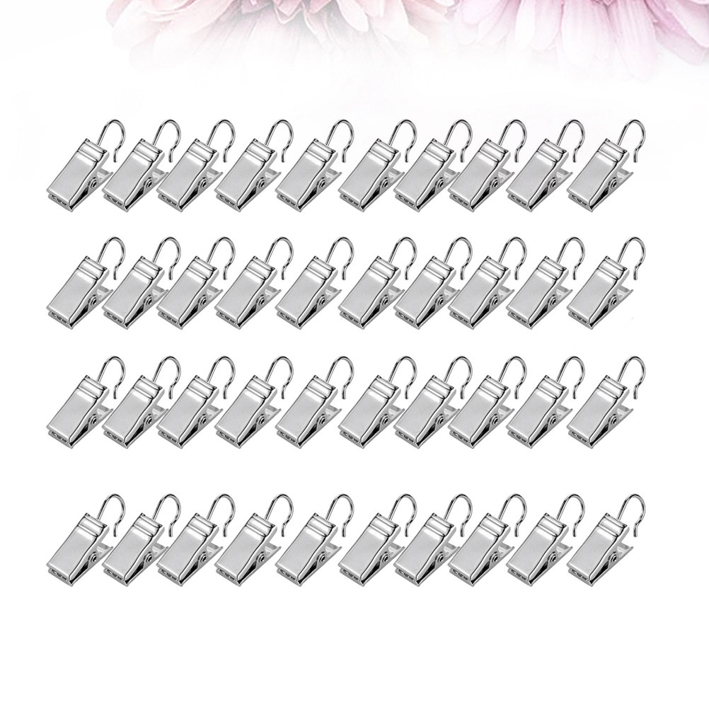 50Pcs Metal Curtain Hooks Iron - Home Bathroom Towels ulasan dan harga