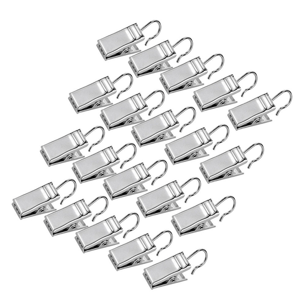 50Pcs Metal Curtain Hooks Iron - Home Bathroom Towels ulasan dan harga