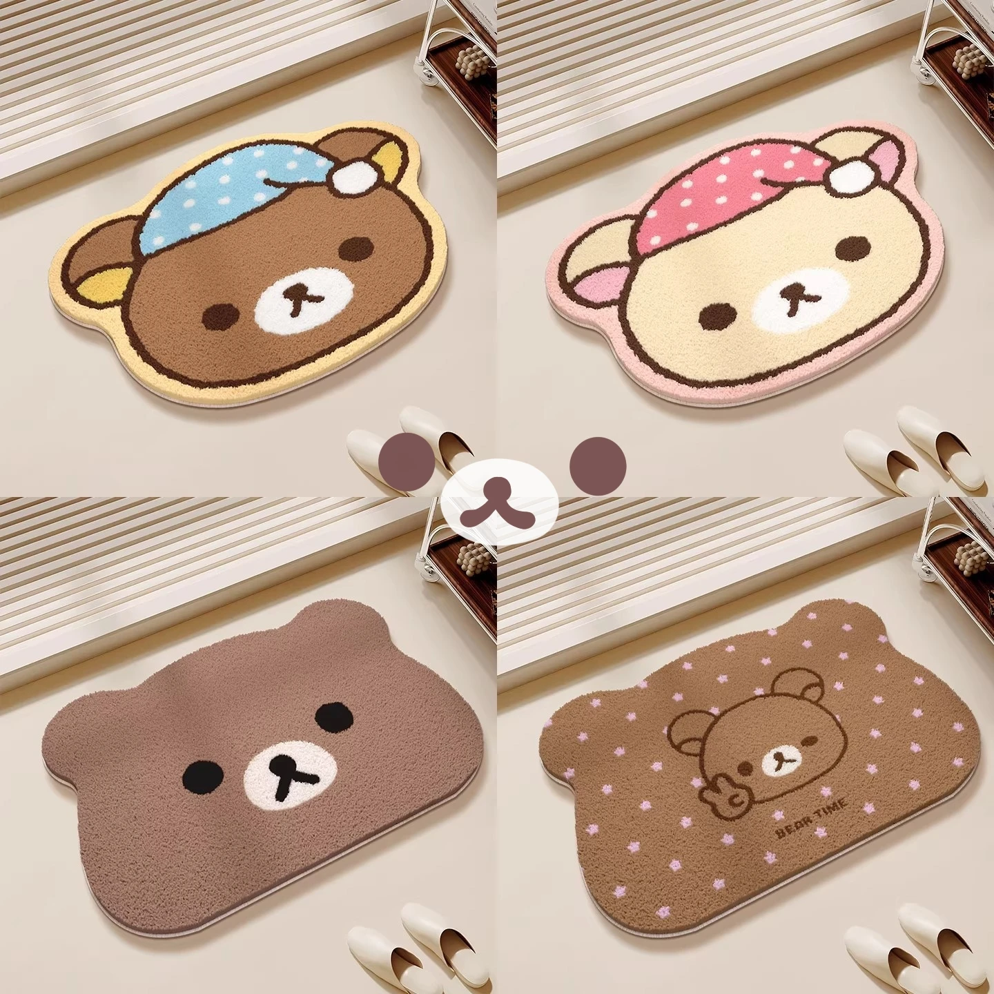 Japanese Rilakkuma Relax Bear  - Home Bathroom Mats ulasan dan harga