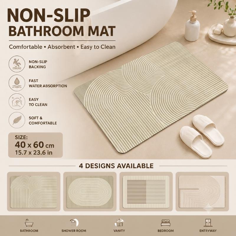 Diatomite Bath Mat Quick Dry A - Home Bathroom Mats ulasan dan harga