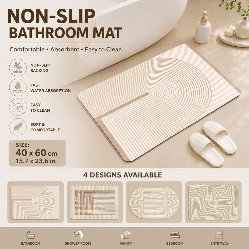 Diatomite Bath Mat Quick Dry A - Home Bathroom Mats ulasan dan harga