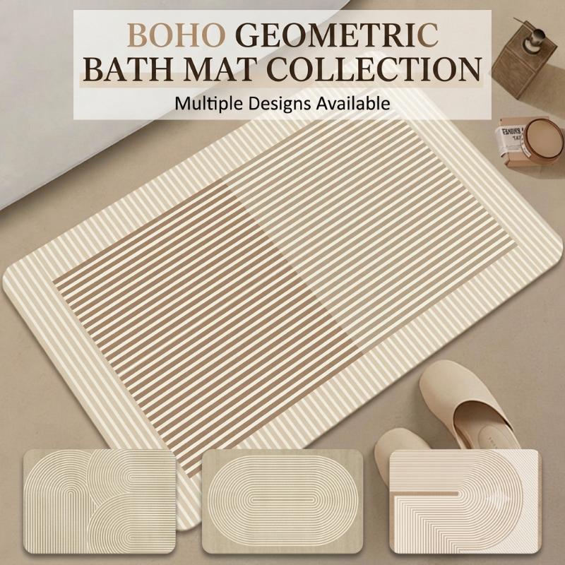 Diatomite Bath Mat Quick Dry A - Home Bathroom Mats ulasan dan harga